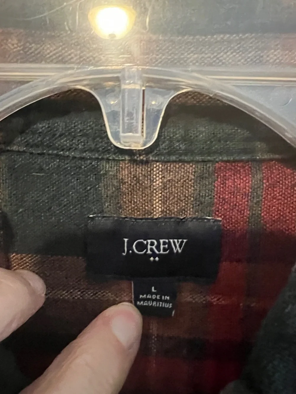 J. Crew Men’s Red and Brown Plaid Button-Down Shirt Size L 0405263